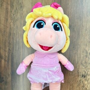 Disney Store MISS PIGGIE Muppet Babies Plush Pig Pink 14" Toy Stuffed Animal